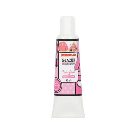 Şeker & Sugar Glazür Tüp 4'lü Set 40 Gr (Sarı, Kırmızı, Pembe, Beyaz)