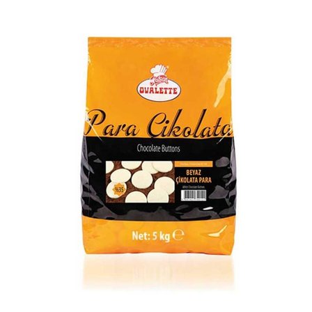 Ovalette Beyaz Pul Kuvertür Çikolata 5 Kg