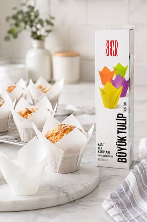 Kademeli Tulip Beyaz Muffin Kapsülü 160/50 mm 200 Adet