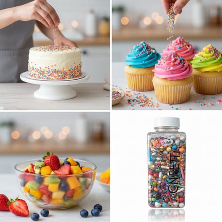 Konfeti Şeker Karışık Renkli250 g – Pasta, Cupcake ve Tatlılar İçin Renkli Dekor Şekeri