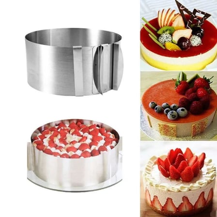 Ayarlanabilir Paslanmaz Çelik Yuvarlak Pasta Çemberi Ø15–30 cm | 9 cm Yükseklik