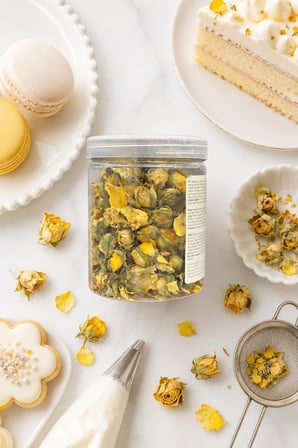 Dr. Gusto No:3 Sarı Gerçek Yenilebilir Kurutulmuş Gül 30 Gr