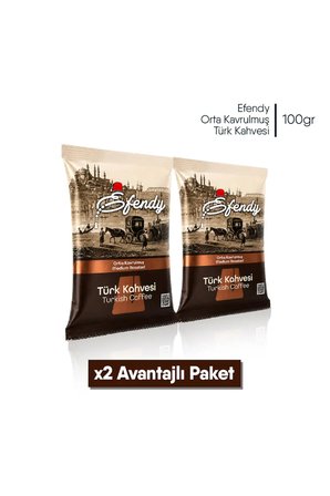 EFENDY Geleneksel Hazır Orta Kavrulmuş Türk Kahvesi 100G 2 li paket