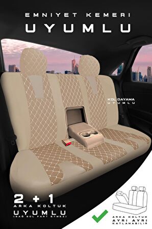 Ford Transit 6+1 2014-2020 Aracınıza Uyumlu Koltuk Kılıfı Jakar Deri Bej