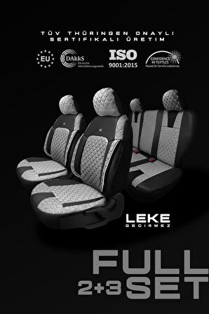 Seat Leon Hatchback 2011-2012 Aracınıza Uyumlu Koltuk Kılıfı Jakar Deri Gri