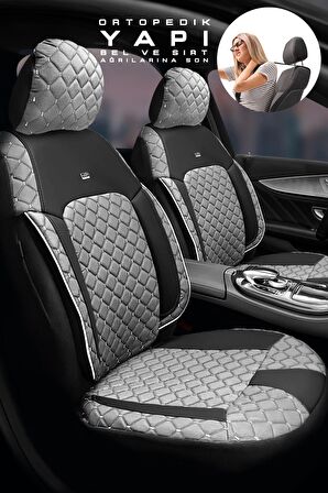Kia Rio Hatchback 2016-2020 Aracınıza Uyumlu Koltuk Kılıfı Jakar Deri Gri