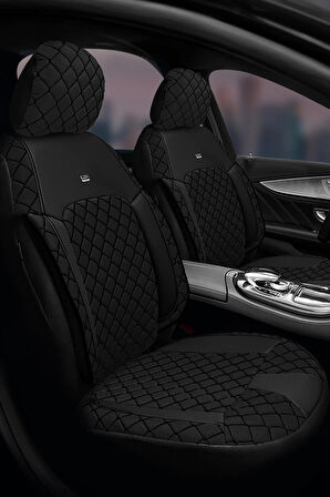 Opel Corsa E Kasa / Hatchback 2015-2019 Aracınıza Uyumlu Koltuk Kılıfı Jakar Deri Siyah