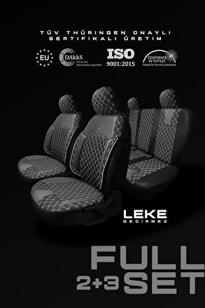 Fiat Egea Parçali Sedan Hachback 2015 Aracınıza Uyumlu Koltuk Kılıfı Jakar Deri Siyah Beyaz