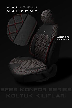 Hyundai İx-35 Suv 2010 -2000 Aracınıza Uyumlu Koltuk Kılıfı Jakar Deri Siyah Krmz