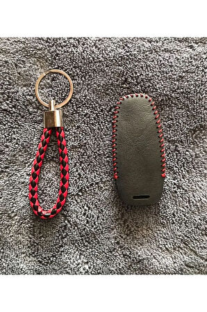 Audi A6 A7 A8 E-tron Q8 C8 A3 Deri Anahtar Koruma Kılıfı Ve Örgü Anahtarlık 2.resime Bakınız