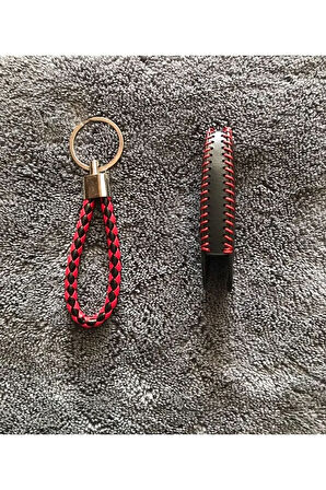 Audi A6 A7 A8 E-tron Q8 C8 A3 Deri Anahtar Koruma Kılıfı Ve Örgü Anahtarlık 2.resime Bakınız