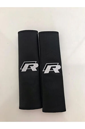 Golf Polo Passat Uyumlu R Nakışlı Deri 1 Çift Boyun Yastık Ve 1 Çift Kemer Pedi