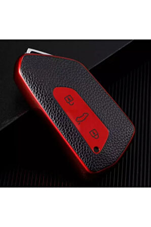Seat Leon Ve Fr Mk4 2021 Model Uyumlu Lüx Kaliteli Anahtar Koruma Kabı 1.sınıf Üründür Kırmızı Renk