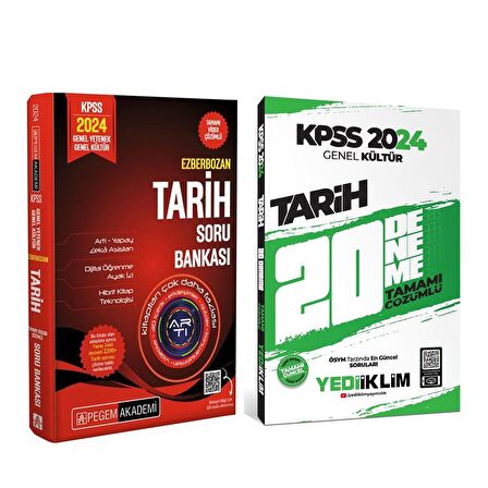 2024 KPSS Pegem Tarih Soru ve Yediiklim Deneme Seti 2 Kitap