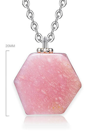 Sertifikalı Doğal Pembe Opal Taşı Kolye