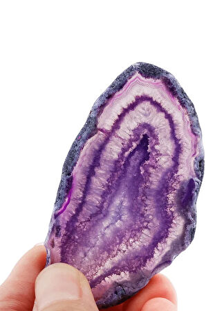 Sertifikalı Doğal Mor Akik Taşı Plaka (5-7 Cm)