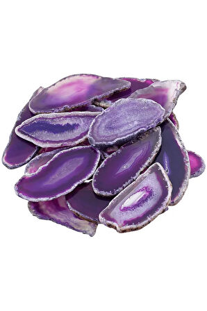 Sertifikalı Doğal Mor Akik Taşı Plaka (5-7 Cm)