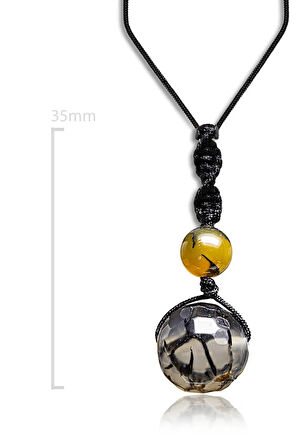 Sertifikalı Ayarlanabilir Doğal Ejderha Akik Taşı Kolye