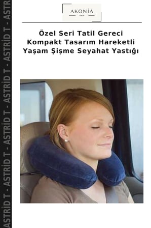 Özel Seri Tatil Gereci Kompakt Tasarım Hareketli Yaşam Şişme Seyahat Yastığı