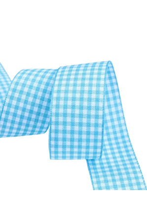 Tafta Ekoseli Kurdele 25 mm Mint 5 Metre