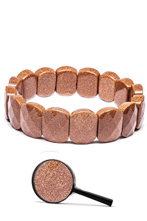 Sertifikalı Kahverengi Yıldız Taşı Doğal Taş Rolex Bileklik