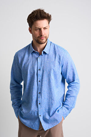 ALEXANDERGARDI Uzun Kollu Keten Gömlek