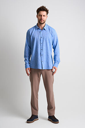 ALEXANDERGARDI Uzun Kollu Keten Gömlek