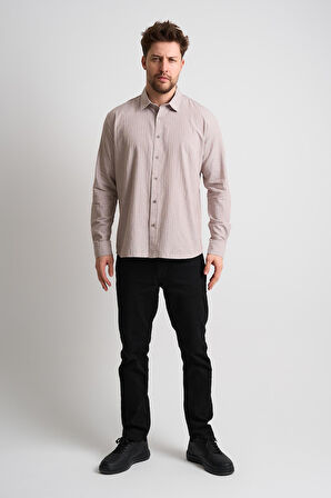 ALEXANDERGARDI Çizgi Desenli Uzun Kollu Erkek Gömlek