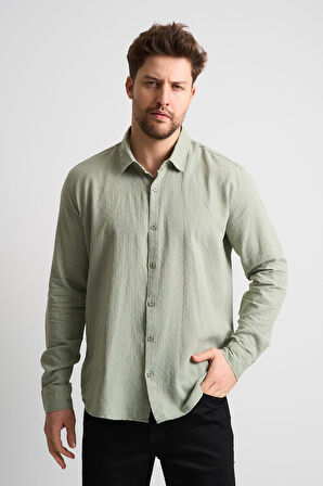 ALEXANDERGARDI Dokulu Erkek Keten Gömlek