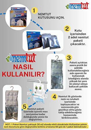 Rutubet Giderici Nem Emici Koku Küf Ve Korozyon Önleyici 2 Kutu 4 Paket 2 Kg