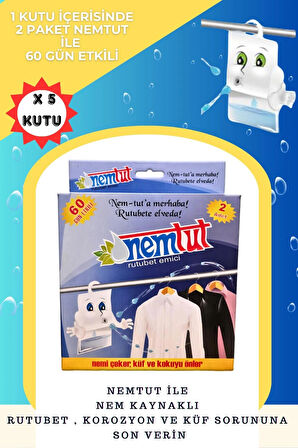 Rutubet Giderici Nem Emici Koku Küf Ve Korozyon Önleyici 5 Kutu 10 Paket 5 Kg