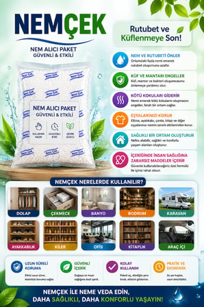 YEMEK DOLABI NEMÇEK NEM EMİCİ ÇEKİCİ RUTUBET ALICI KÜF ÖNLEYİCİ KÖTÜ KOKU GİDERİCİ 2500 GR 10 PAKET