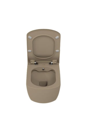 Creavit Elegant Kanalsız Mat Cappucino Asma Klozet EG321-00CM00E, Creavit Elegant Duroplast Yavaş Kapak