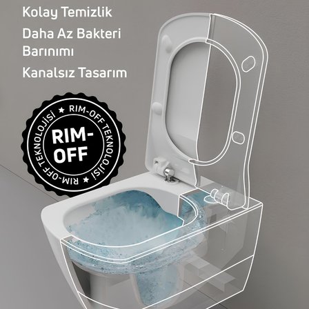 Creavit Elegant Kanalsız Kömür Karası Asma Klozet Set EG321, Creavit Kömür Karası Terra Gömme Rezervuar Seti