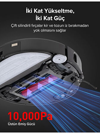 Roborock S8 MaxV Ultra Siyah Çöp İstasyonlu Akıllı Robot Süpürge