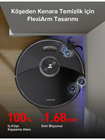 Roborock S8 MaxV Ultra Siyah Çöp İstasyonlu Akıllı Robot Süpürge