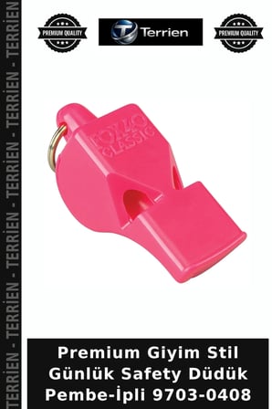 Premium Giyim Stil Günlük Safety Düdük Pembe-İpli 9703-0408