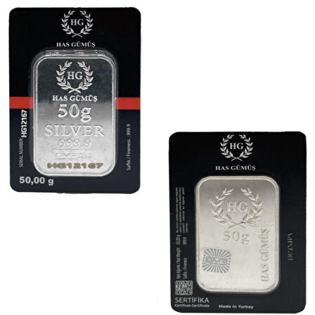 Has Gümüş 50GR (999.9) Külçe Gümüş