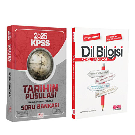 CBA Akademi 2025 KPSS Tarihin Pusulası ve AKM Dil Bilgisi Soru Bankası Seti 2 Kitap