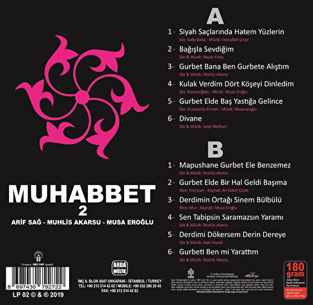Muhabbet 2 Musa Eroğlu Arif Sağ  Muhlis Akarsu - Plak