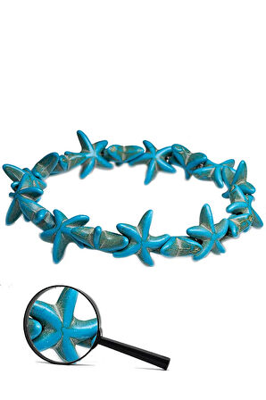 Sertifikalı Yıldız Kesim Kıl Turkuaz Taşı Bileklik