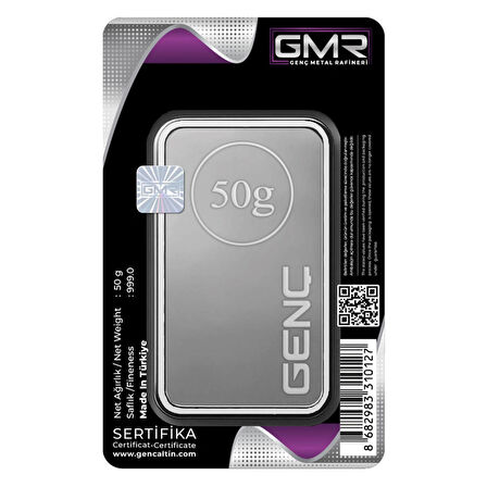 EG Kuyumculuk 2 Adet 50 gr Gümüş Külçe Gmr