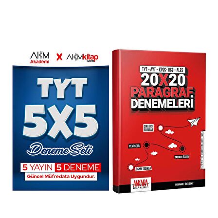 AKM Akademi TYT 5 li ve Paragraf Deneme Seti 2 Kitap