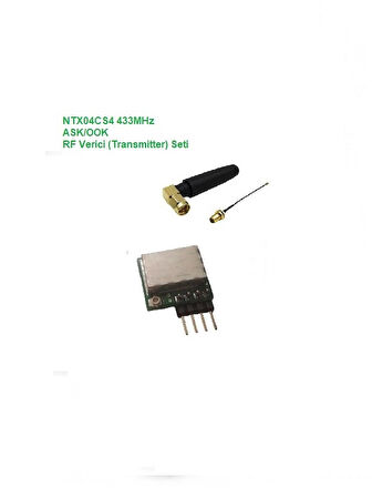 433MHz ASK/OOK RF Verici Seti (NTX04CS4-SET)