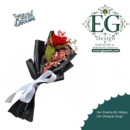 El Yapımı İğne Oyası Gül Buketi – Şık ve Kalıcı Hediyelik | EG Design