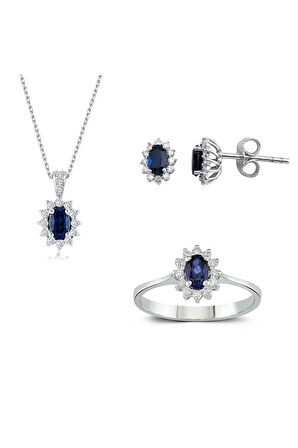 1.51 Karat Pırlanta Safir Set