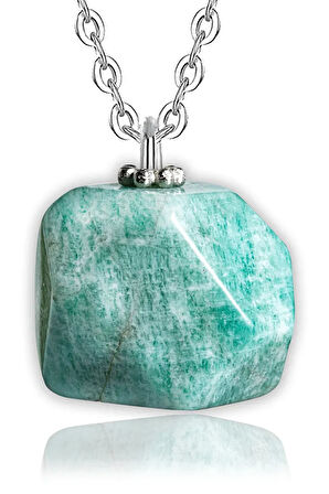 Sertifikalı Ham İşlenmemiş Doğal Akuamarin Taşı Kolye