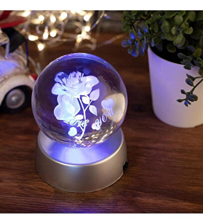 Işıklı Renk Değiştiren Cam Küre 