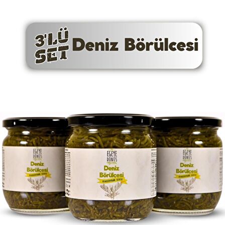 3'lü Deniz Börülcesi Konserve- (Yemeğe Hazır Deniz Yosunu Ege Otları)- 3 Adet * 380 Gr.