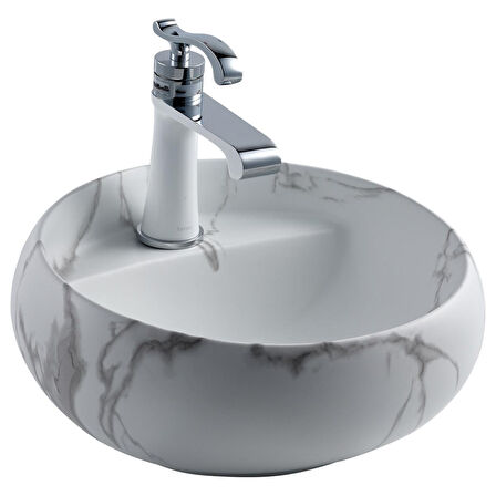 LENA TEZGAHÜSTÜ LAVABO (BEYAZ MERMER) EH-4660M6